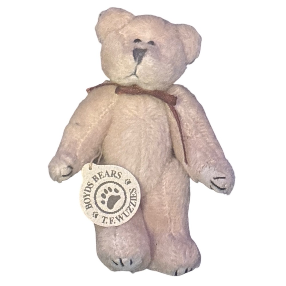 Boyds Bears T.F. Wuzzies Mini Teddy Bear Plush Cream Tan 3 Inch